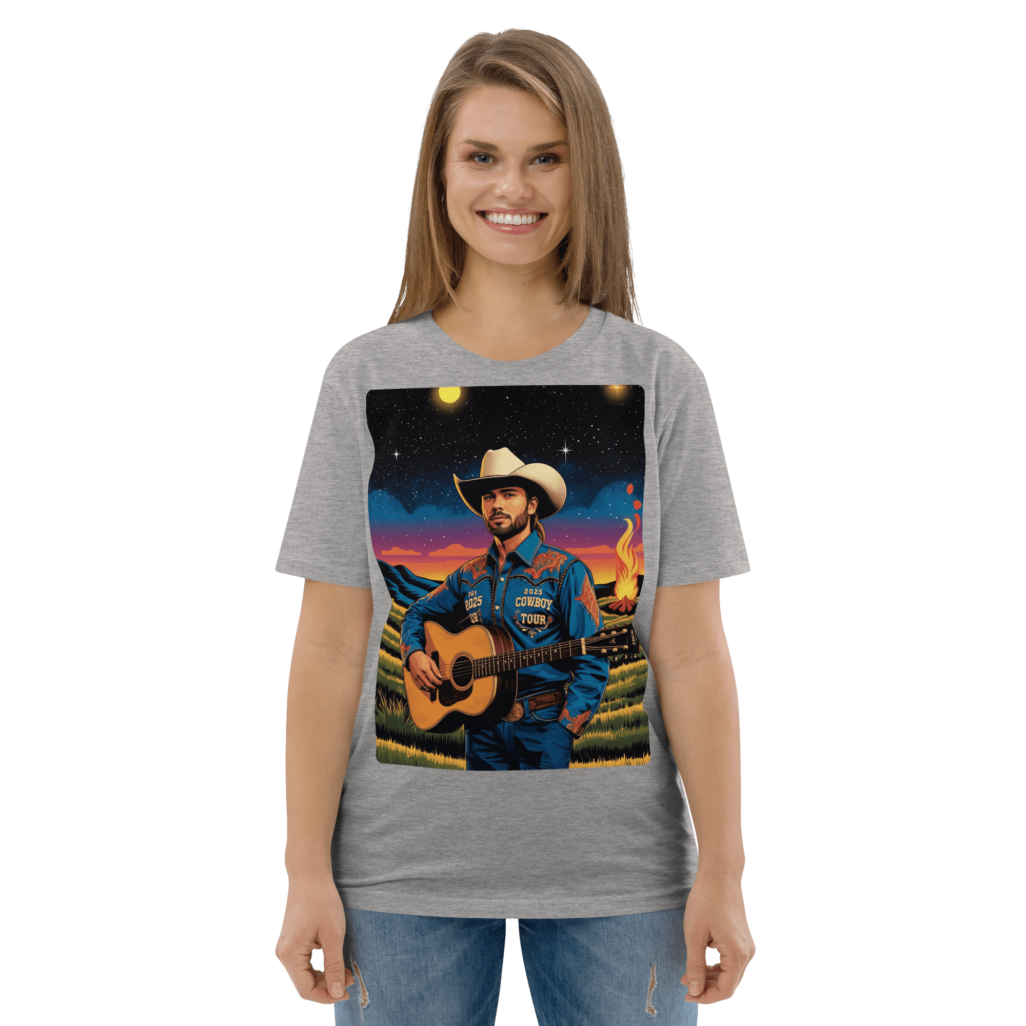 2025 Cowboy Tour Organic Cotton T-Shirt – Western Country Music Graphic Tee - Design Delight Studio