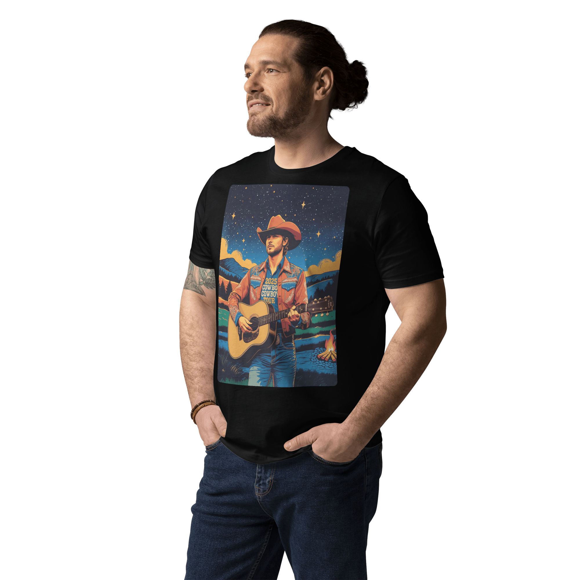 2025 Cowboy Tour Organic Cotton T-Shirt – Western Country Music Graphic Tee - Design Delight Studio
