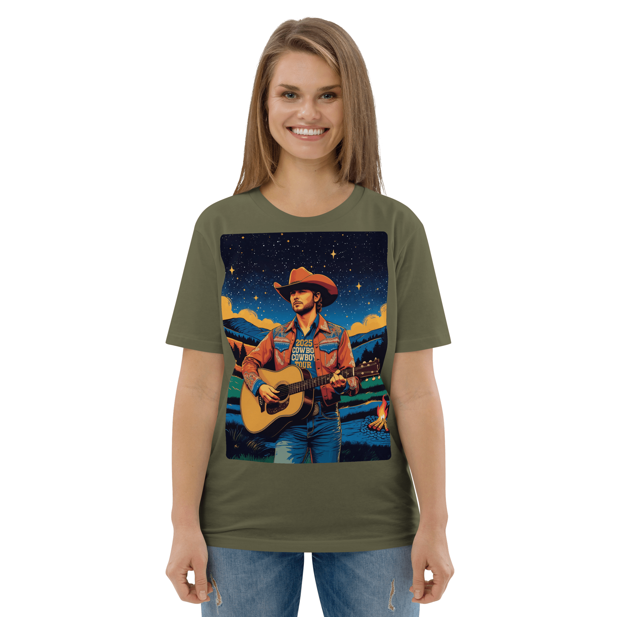2025 Cowboy Tour Organic Cotton T-Shirt – Western Country Music Graphic Tee - Design Delight Studio
