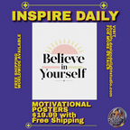 Believe in Yourself Motivational Poster – Sunrise-Inspired Inspirational Wall Art for Home or Office – High-Quality Print with Free Shipping.