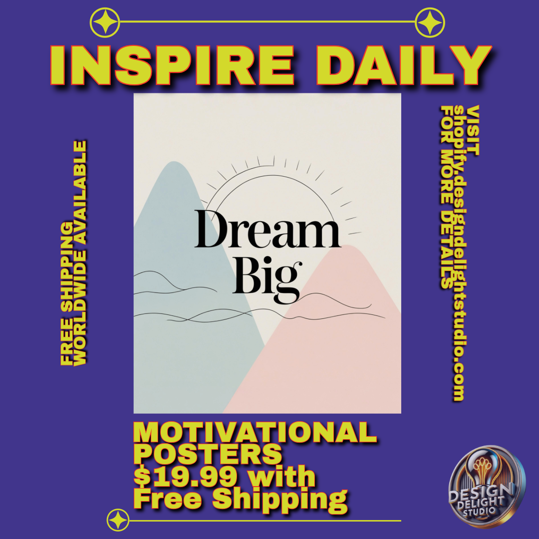 dream big motivational poster – inspiring wall art