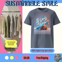 Sustainable organic cotton t-shirt – ‘Ice Caps Are So Last Season’ climate activism design. Eco-friendly, ethically made, soft, and stylish. Free shipping available!