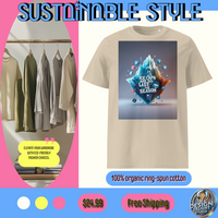 Sustainable organic cotton t-shirt – ‘Ice Caps Are So Last Season’ climate awareness design. Eco-friendly, ethically made, soft, and stylish. Free shipping available!
