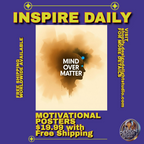 Mind Over Matter Motivational Poster – Abstract Inspirational Wall Art for Home, Office, or Gym – High-Quality Print with Free Shipping.