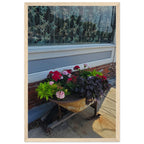 Rustic wooden planter filled with vibrant flowers, perfect for enhancing indoor and outdoor decor with a touch of natural charm.