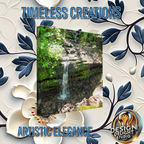 A tranquil waterfall cascading through a lush green forest, captured on a high-quality canvas print. Ideal for adding peaceful, nature-inspired elegance to any space.