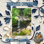 A calming waterfall cascading through a lush forest, captured in vivid detail. Ideal for nature lovers seeking a tranquil and elegant wall art addition.