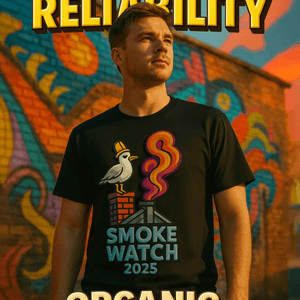 Organic Ring-Spun Meme Tee Smoke Watch Seagull 2025