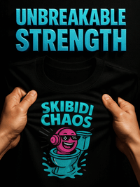 Camiseta de meme hilada en anillo orgánica Skibidi Toilet Chaos 