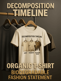 Decomposition Timeline Organic T-Shirt - Biodegradable Fashion Statement - GOTS Certified Eco-Friendly - Design Delight Studio