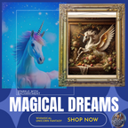 A beautifully framed vintage-style artwork featuring a majestic golden-winged Pegasus unicorn, gracefully set against an ornate floral backdrop. This luxurious fantasy decor piece is perfect for unicorn enthusiasts, art collectors, and elegant interiors. Available now at Design Delight Studio.