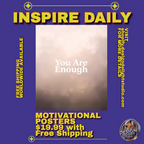 You Are Enough Inspirational Wall Art – Calming Cloud Design for Home or Office – Motivational Poster with Free Worldwide Shipping.