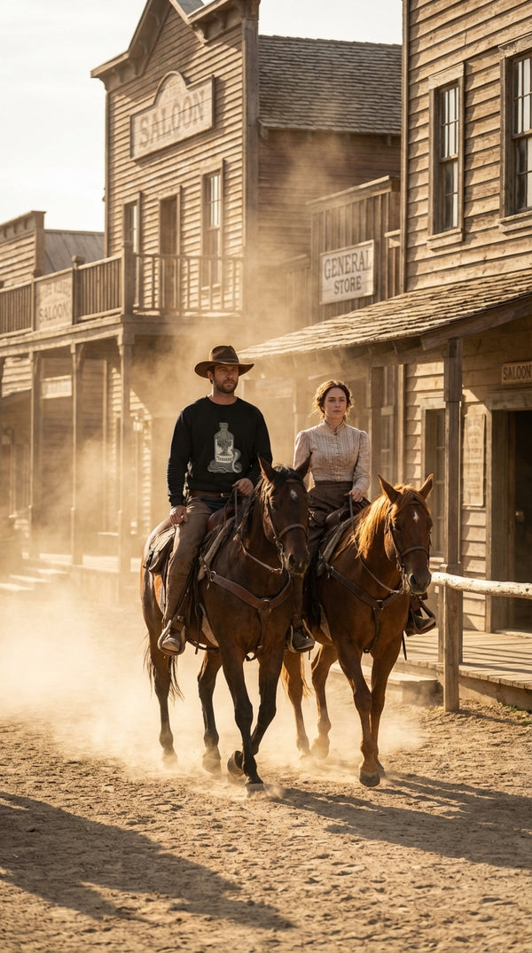 Venom Bottle Organic Sweatshirt - Western Gothic Style - Couple / Duo in Western Town - Eco-Aesthetic Lifestyle