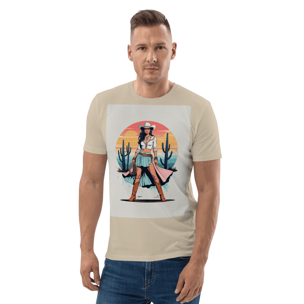 California Cowgirl Chic Organic Cotton T-Shirt - Design Delight Studio