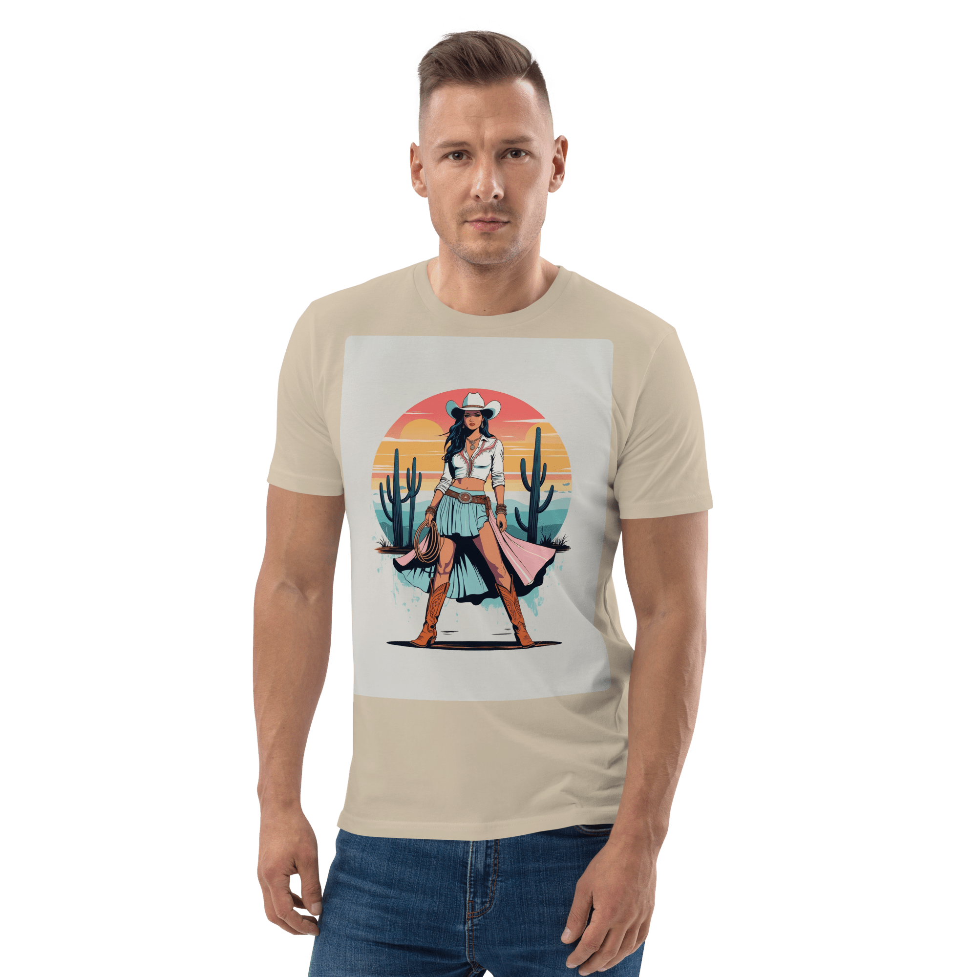 California Cowgirl Chic Organic Cotton T-Shirt - Design Delight Studio