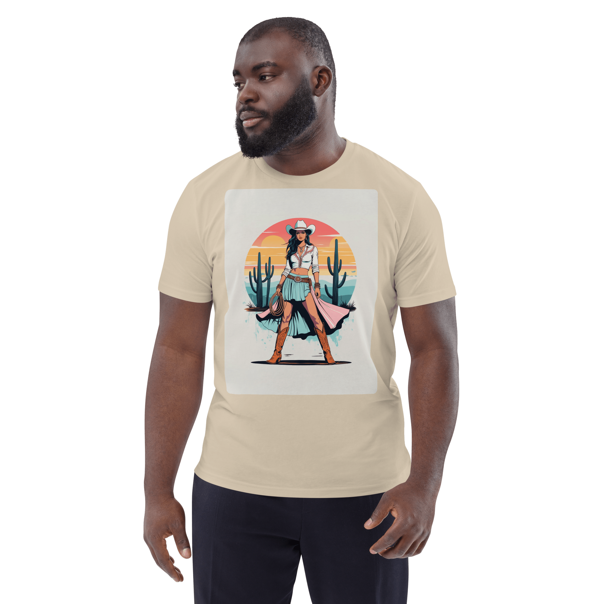 California Cowgirl Chic Organic Cotton T-Shirt - Design Delight Studio