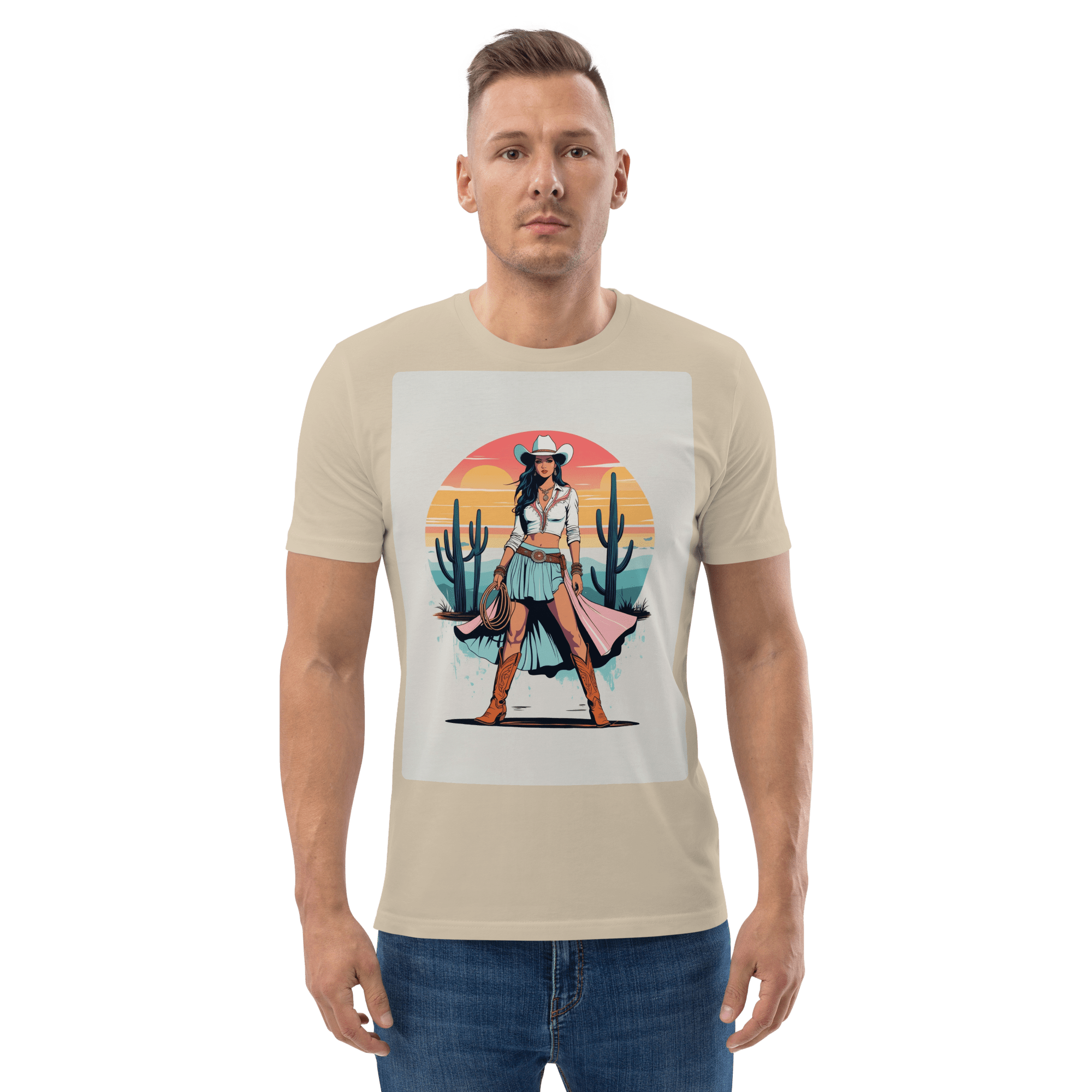 California Cowgirl Chic Organic Cotton T-Shirt - Design Delight Studio