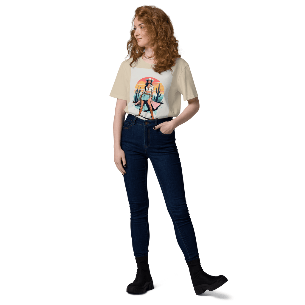 California Cowgirl Chic Organic Cotton T-Shirt - Design Delight Studio
