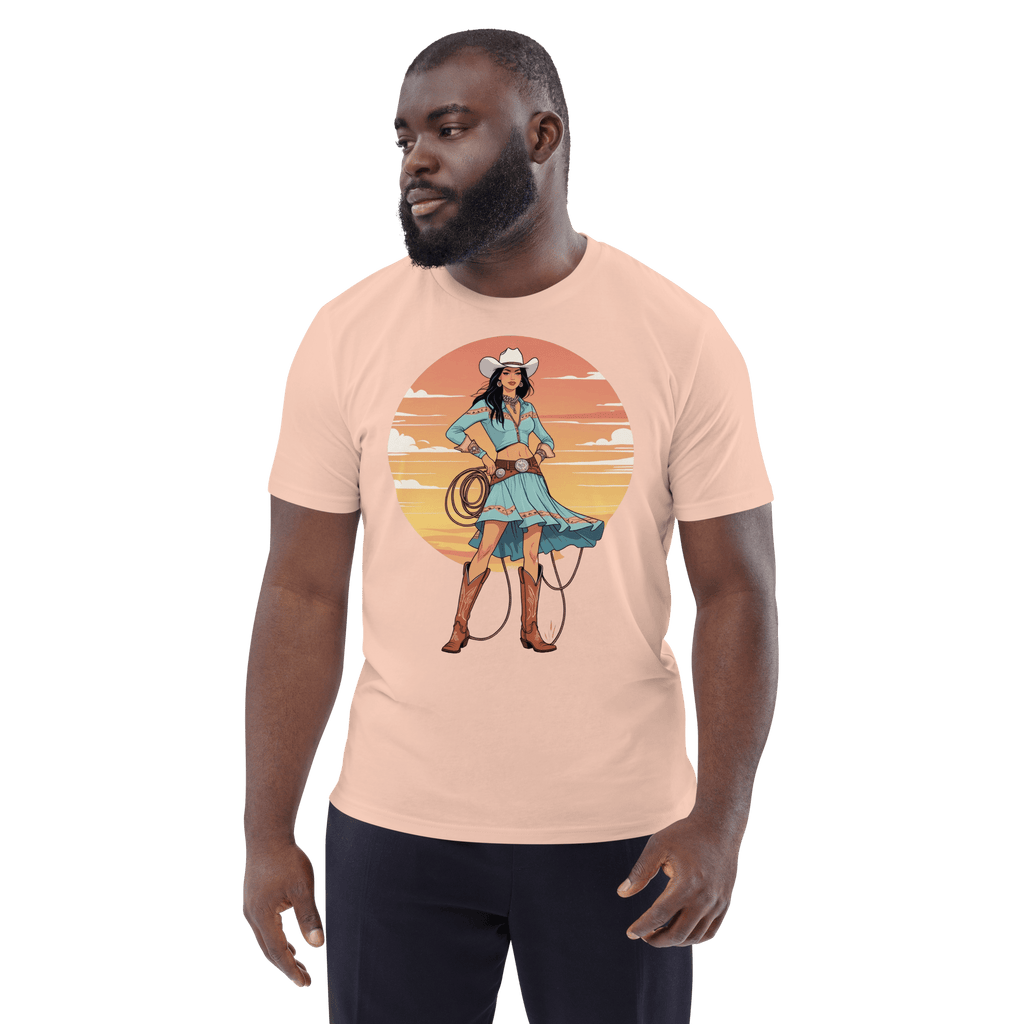 California Cowgirl Chic Organic Cotton T-Shirt - Design Delight Studio