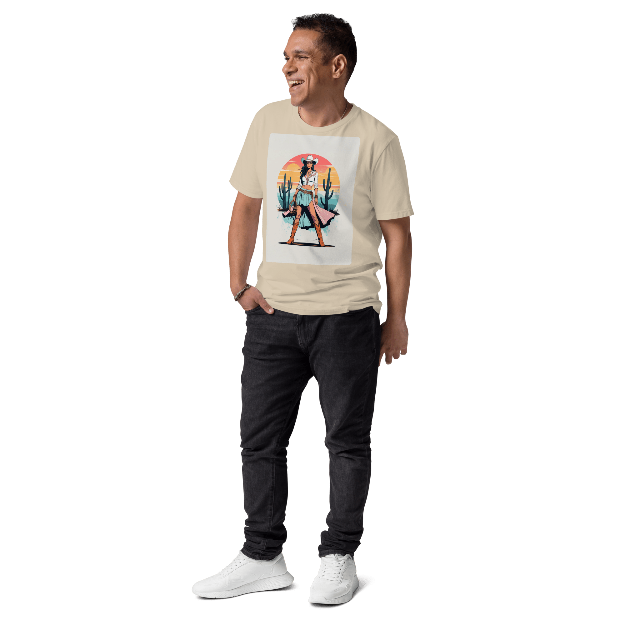 California Cowgirl Chic Organic Cotton T-Shirt - Design Delight Studio