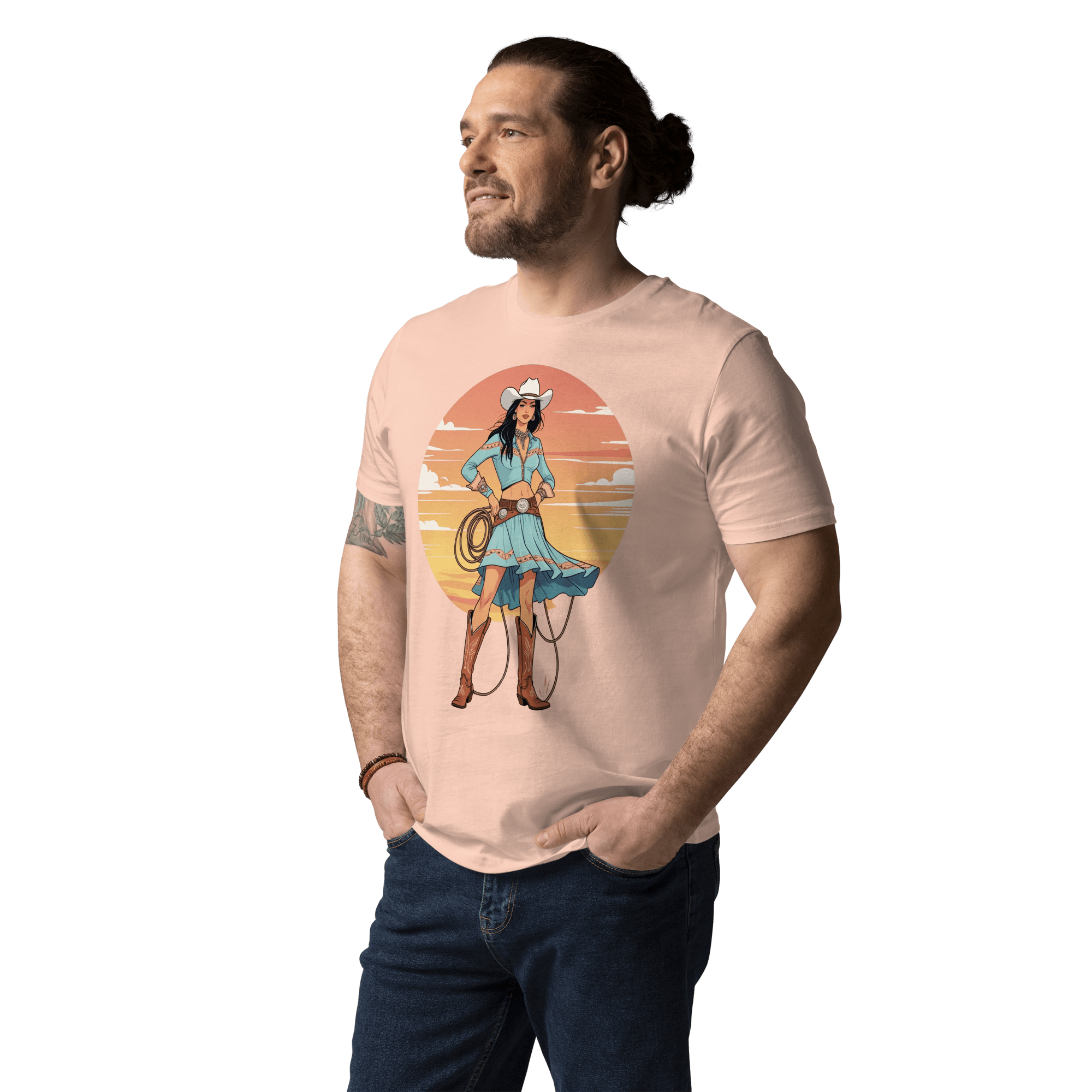 California Cowgirl Chic Organic Cotton T-Shirt - Design Delight Studio