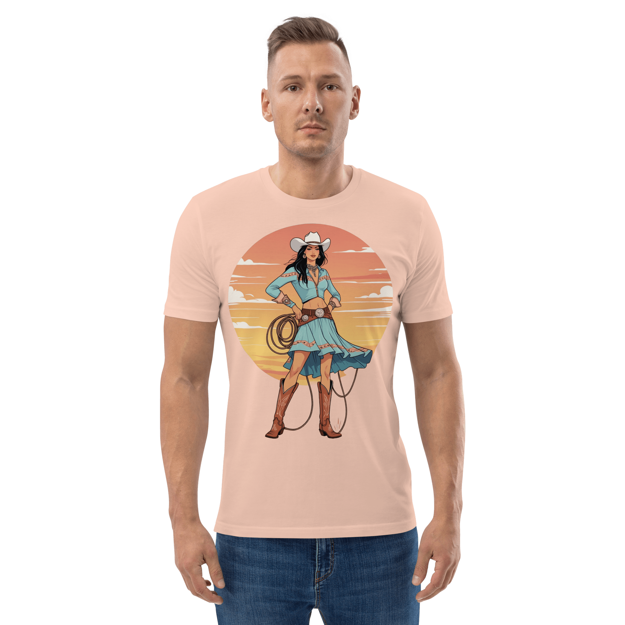 California Cowgirl Chic Organic Cotton T-Shirt - Design Delight Studio