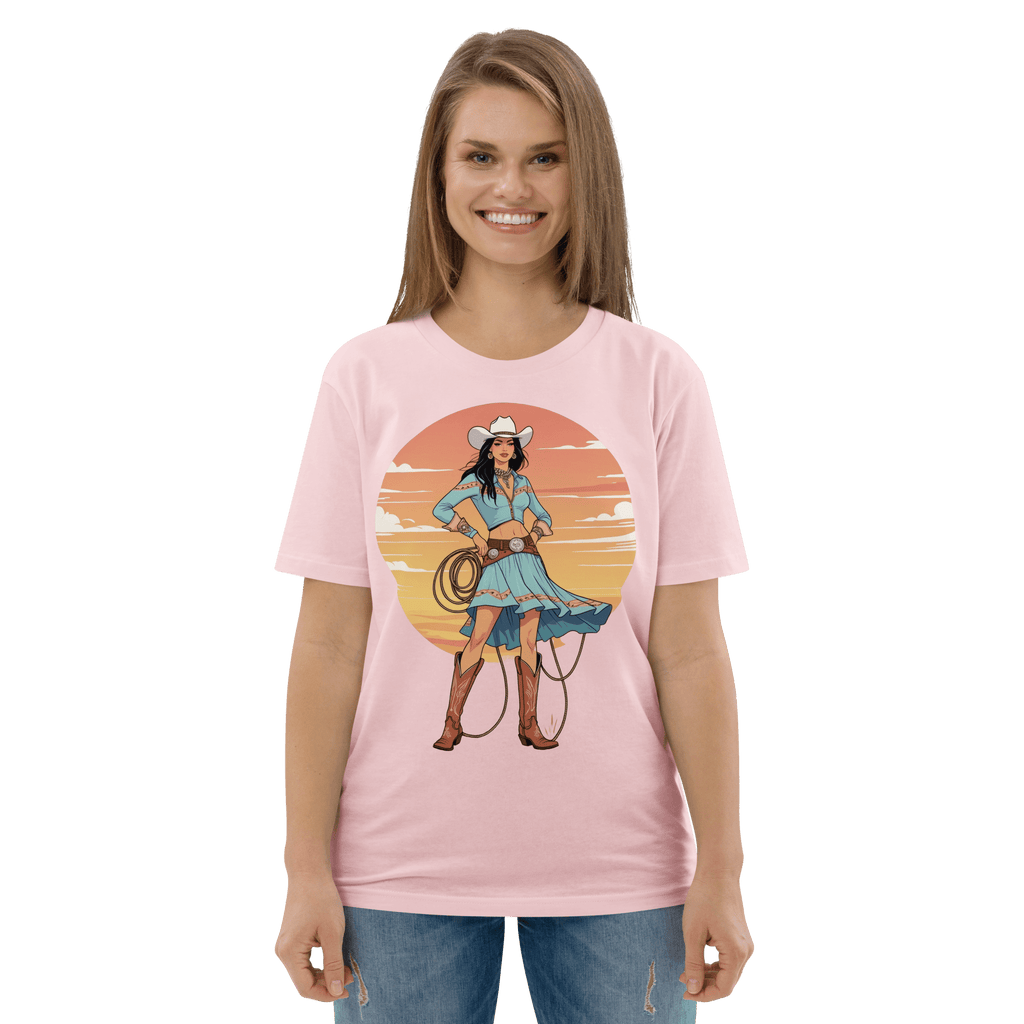 California Cowgirl Chic Organic Cotton T-Shirt - Design Delight Studio