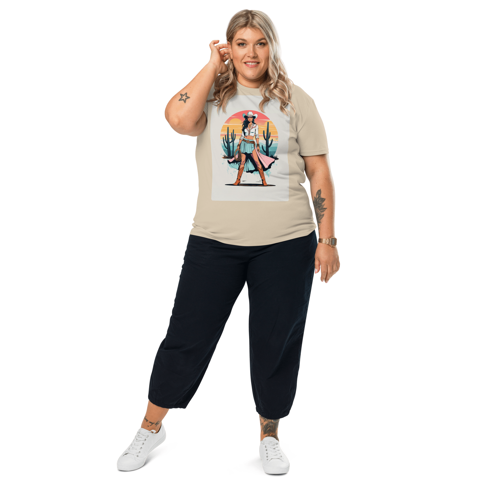California Cowgirl Chic Organic Cotton T-Shirt - Design Delight Studio