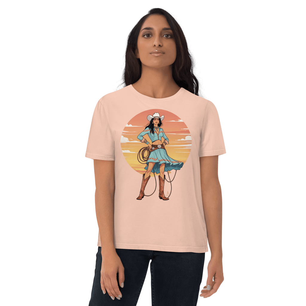 California Cowgirl Chic Organic Cotton T-Shirt - Design Delight Studio
