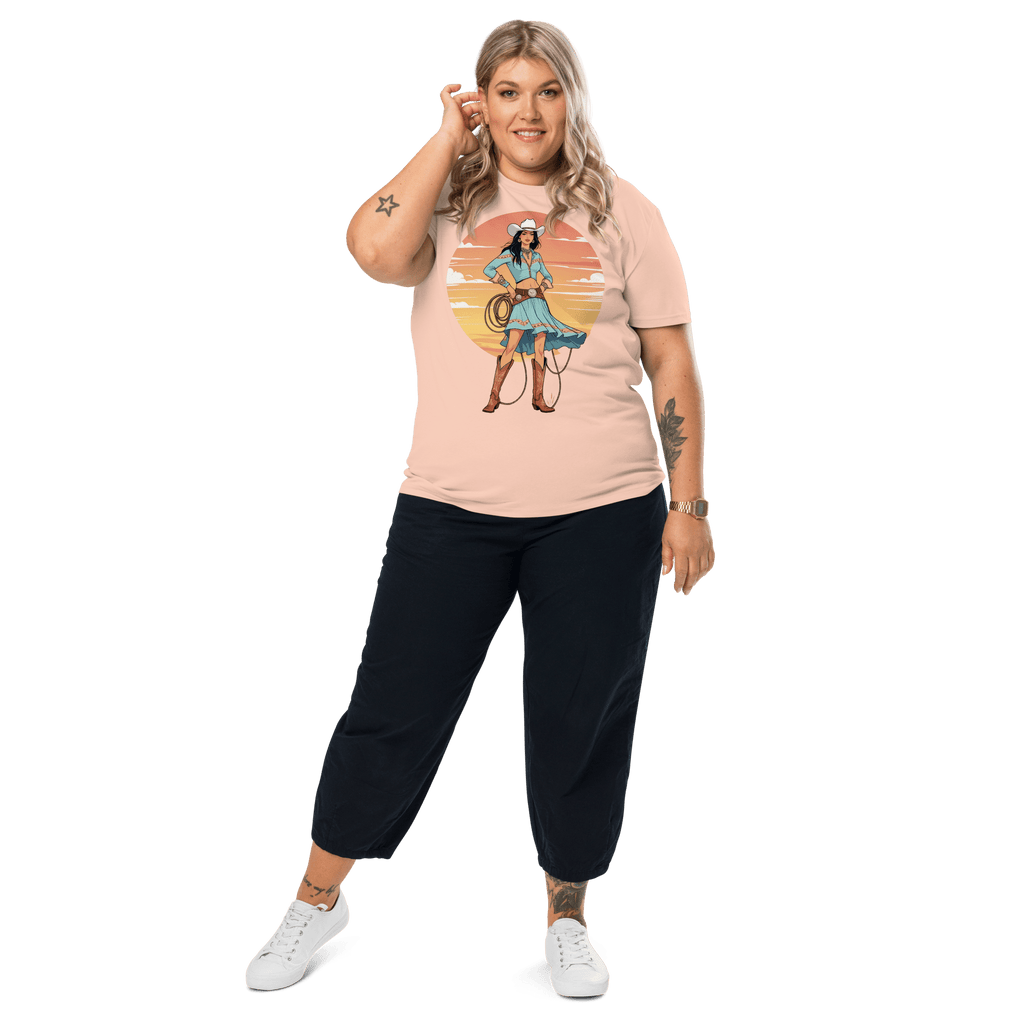 California Cowgirl Chic Organic Cotton T-Shirt - Design Delight Studio