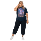 Cosmic Cowboy Organic Cotton T-Shirt - Space Western Graphic Tee - Design Delight Studio