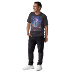 Cosmic Cowboy Organic Cotton T-Shirt - Western Space Art Tee - Design Delight Studio