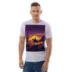 Desert Cowboy Organic Cotton T-Shirt - Western Sunset Graphic Tee - Design Delight Studio