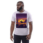 Desert Cowboy Organic Cotton T-Shirt - Western Sunset Graphic Tee - Design Delight Studio