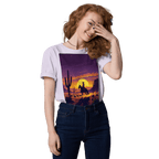 Desert Cowboy Organic Cotton T-Shirt - Western Sunset Graphic Tee - Design Delight Studio