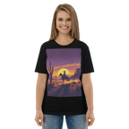 Desert Cowboy Organic Cotton T-Shirt - Western Sunset Graphic Tee - Design Delight Studio