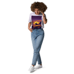 Desert Cowboy Organic Cotton T-Shirt - Western Sunset Graphic Tee - Design Delight Studio