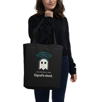 Glitchy Ghost Wi-Fi Halloween Eco Tote Bag