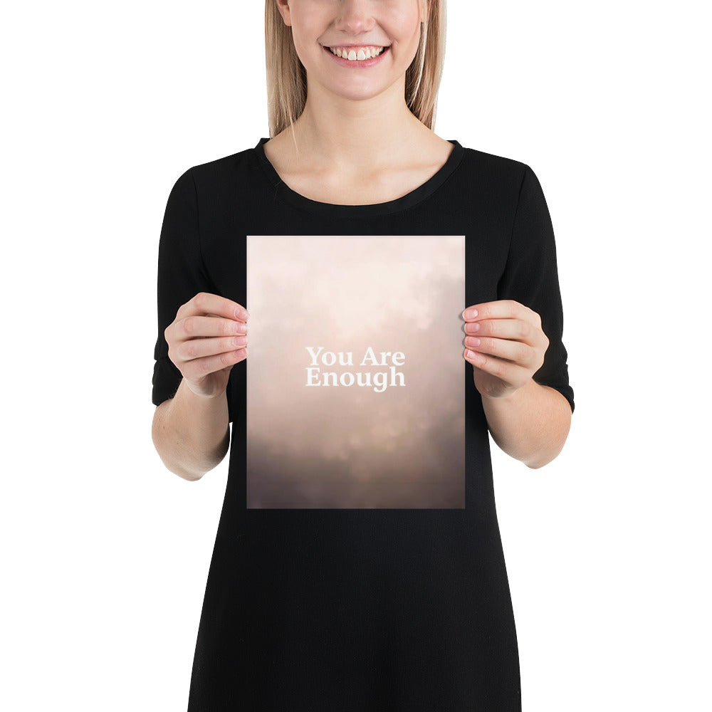 You Are Enough Inspirational Wall Art – Calming Cloud Design for Home or Office – Motivational Poster with Free Worldwide Shipping.