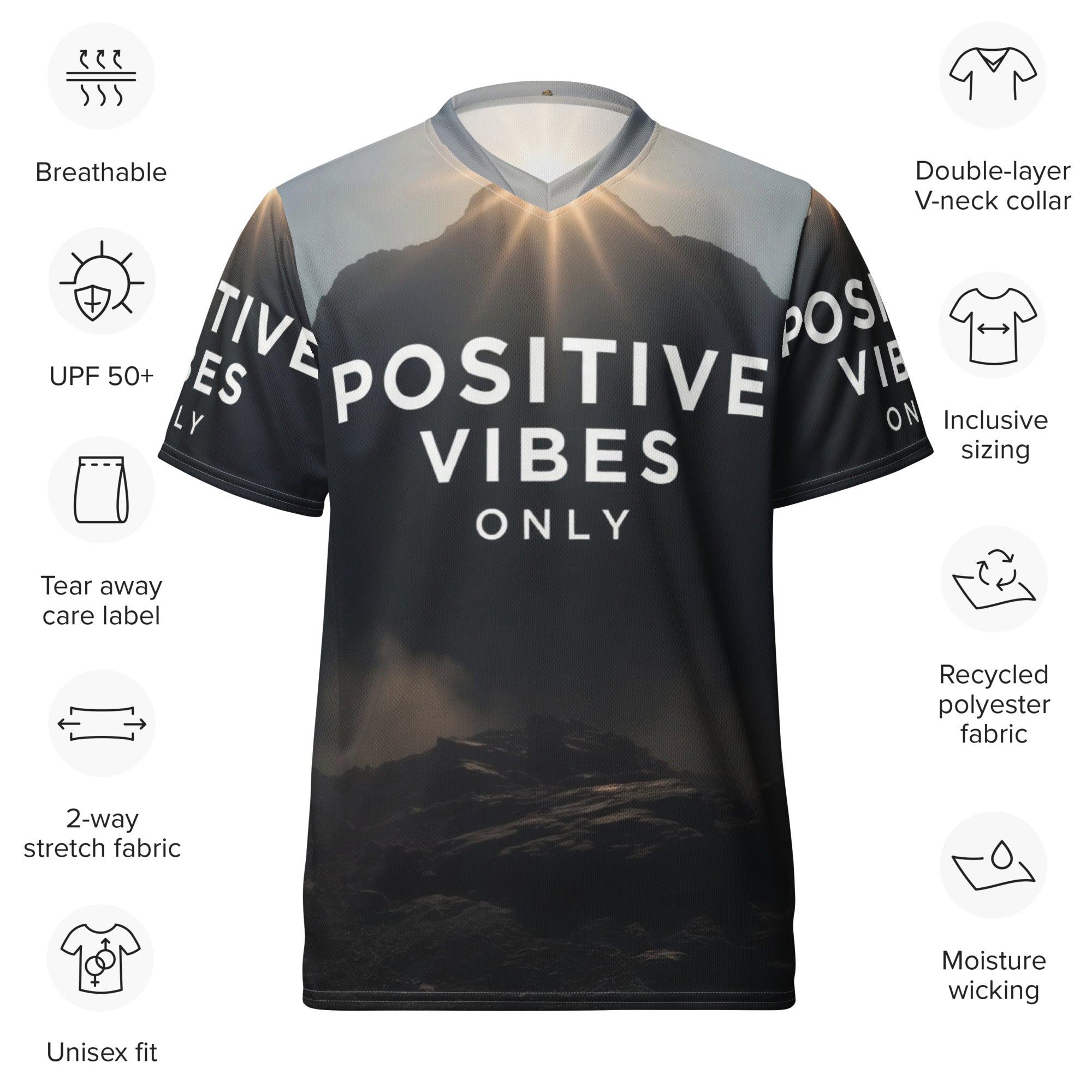 Limited Edition: Positive Vibes Only Premium Recycled Polyester Performance T-Shirt - Design Delight Studio