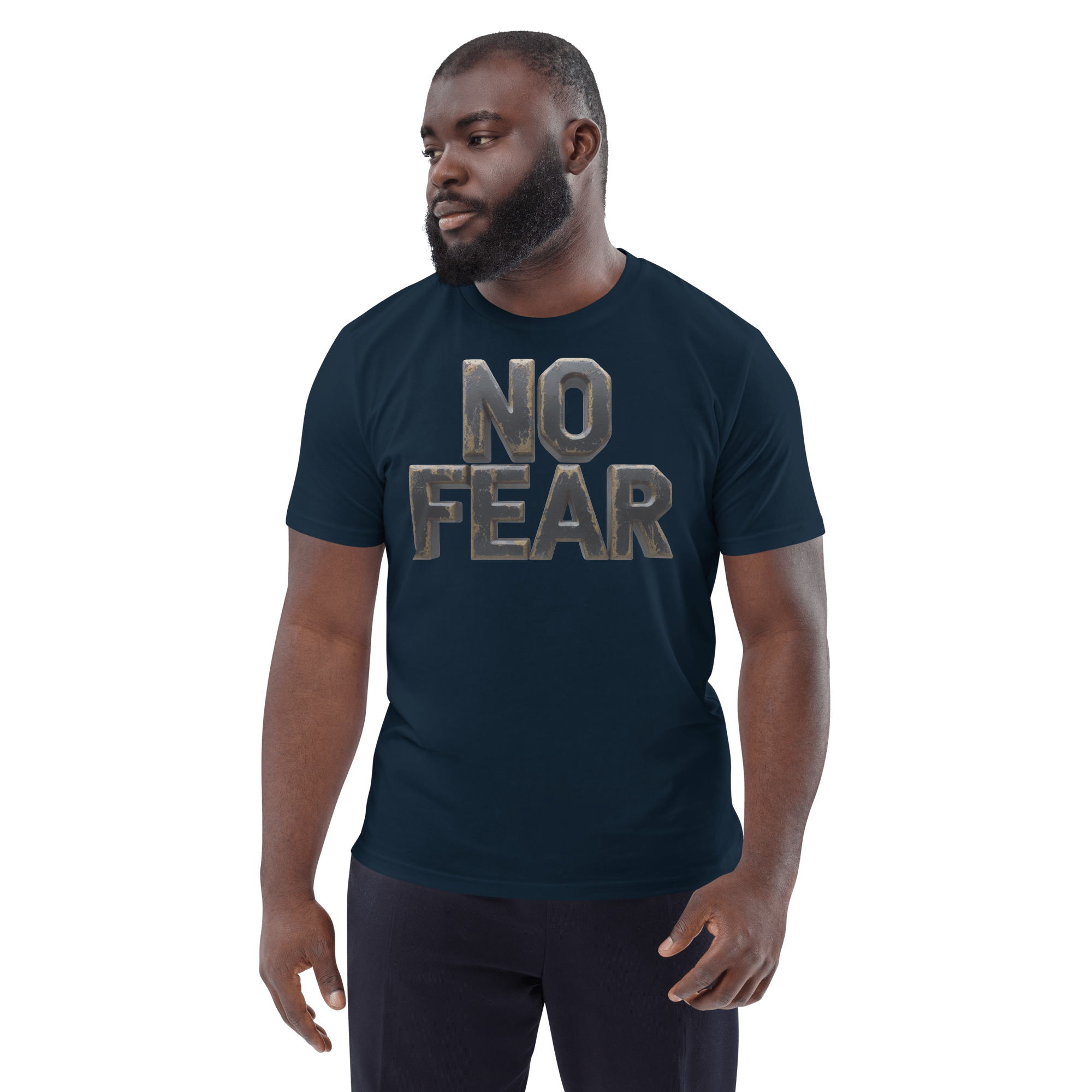 No Fear Organic Graphic Tee - Motivational T-Shirt - Design Delight Studio