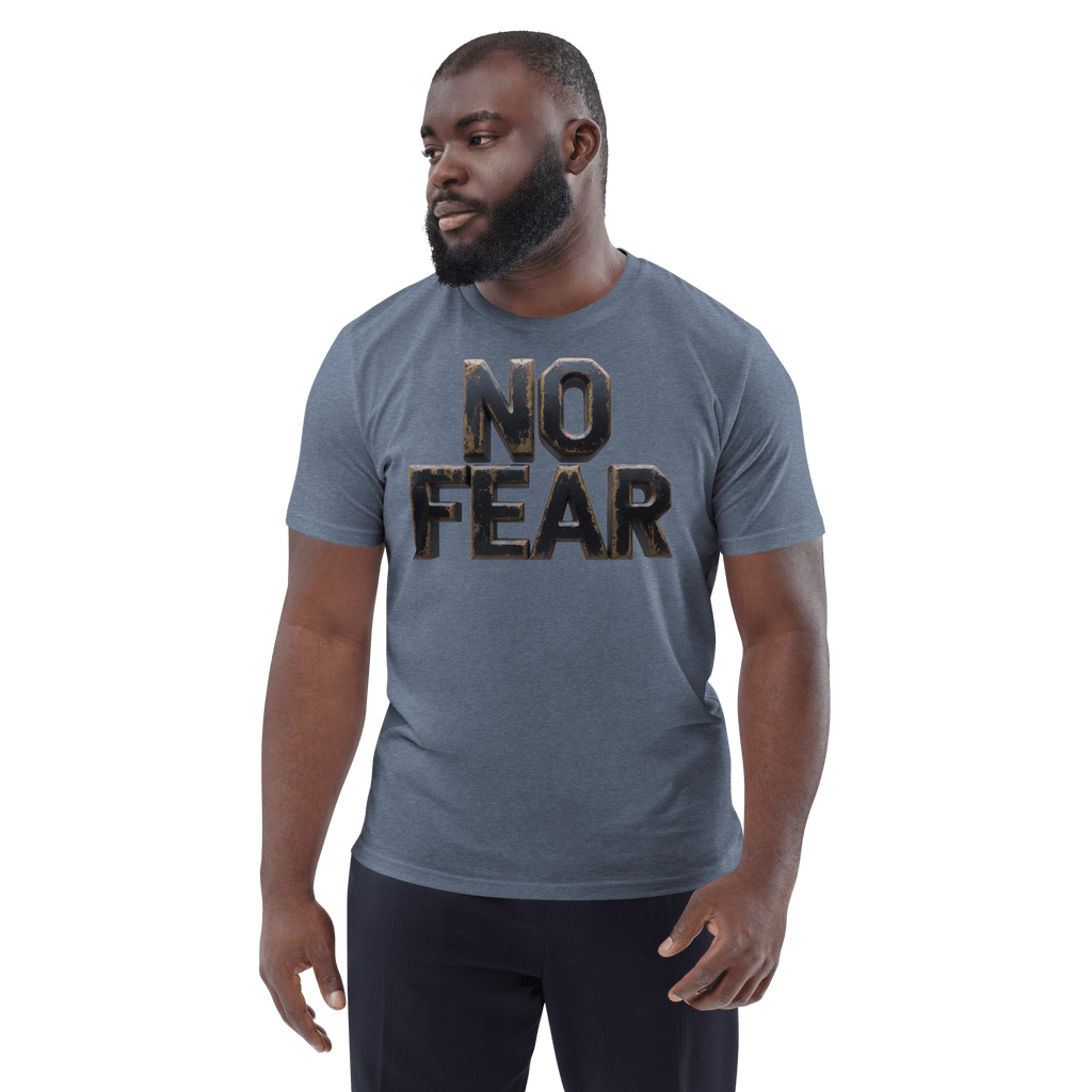 No Fear Organic Graphic Tee - Motivational T-Shirt - Design Delight Studio