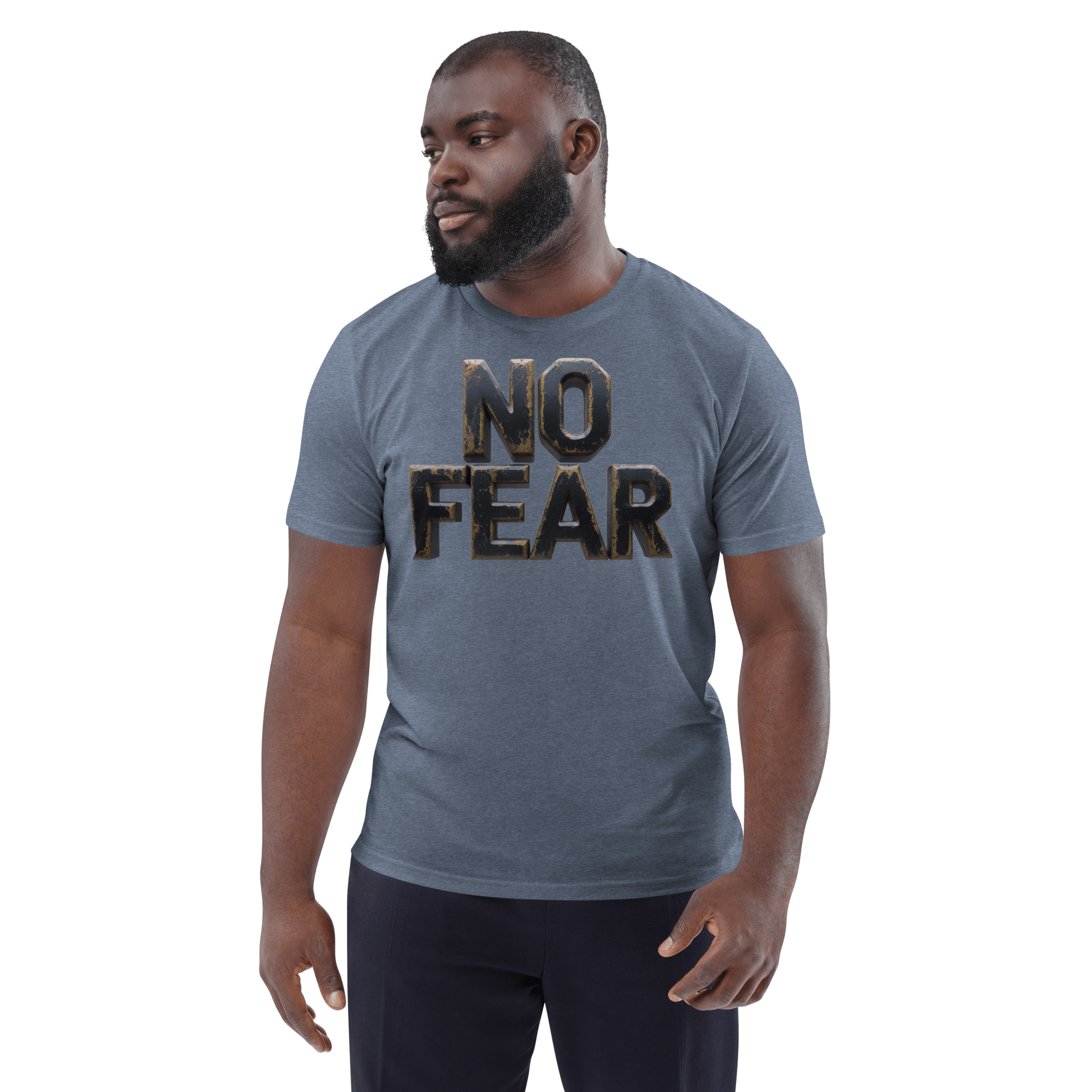 No Fear Organic Graphic Tee - Motivational T-Shirt - Design Delight Studio