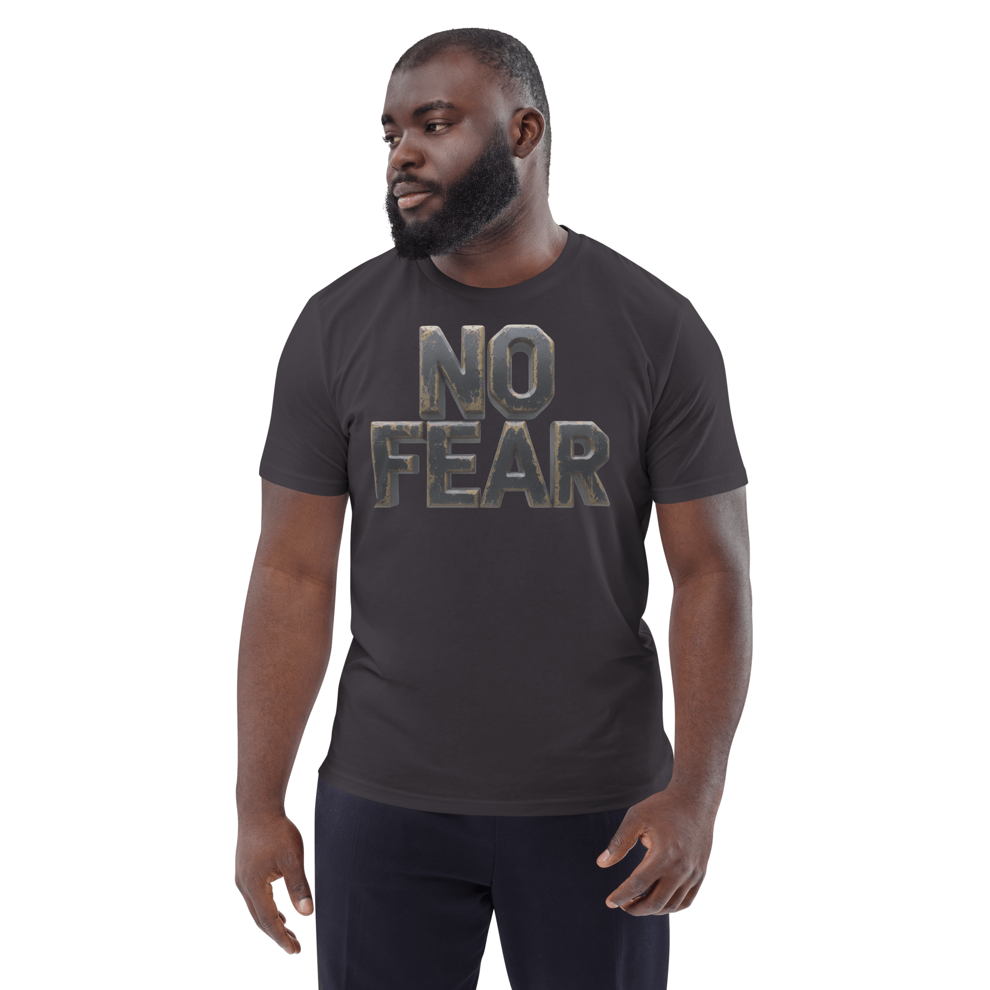 No Fear Organic Graphic Tee - Motivational T-Shirt - Design Delight Studio