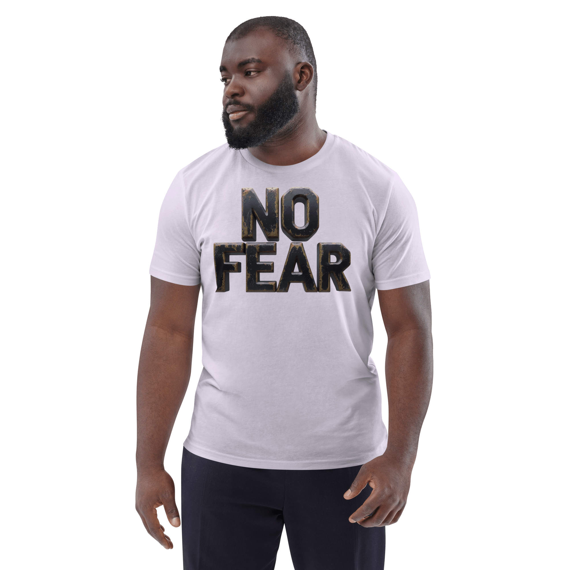 No Fear Organic Graphic Tee - Motivational T-Shirt - Design Delight Studio
