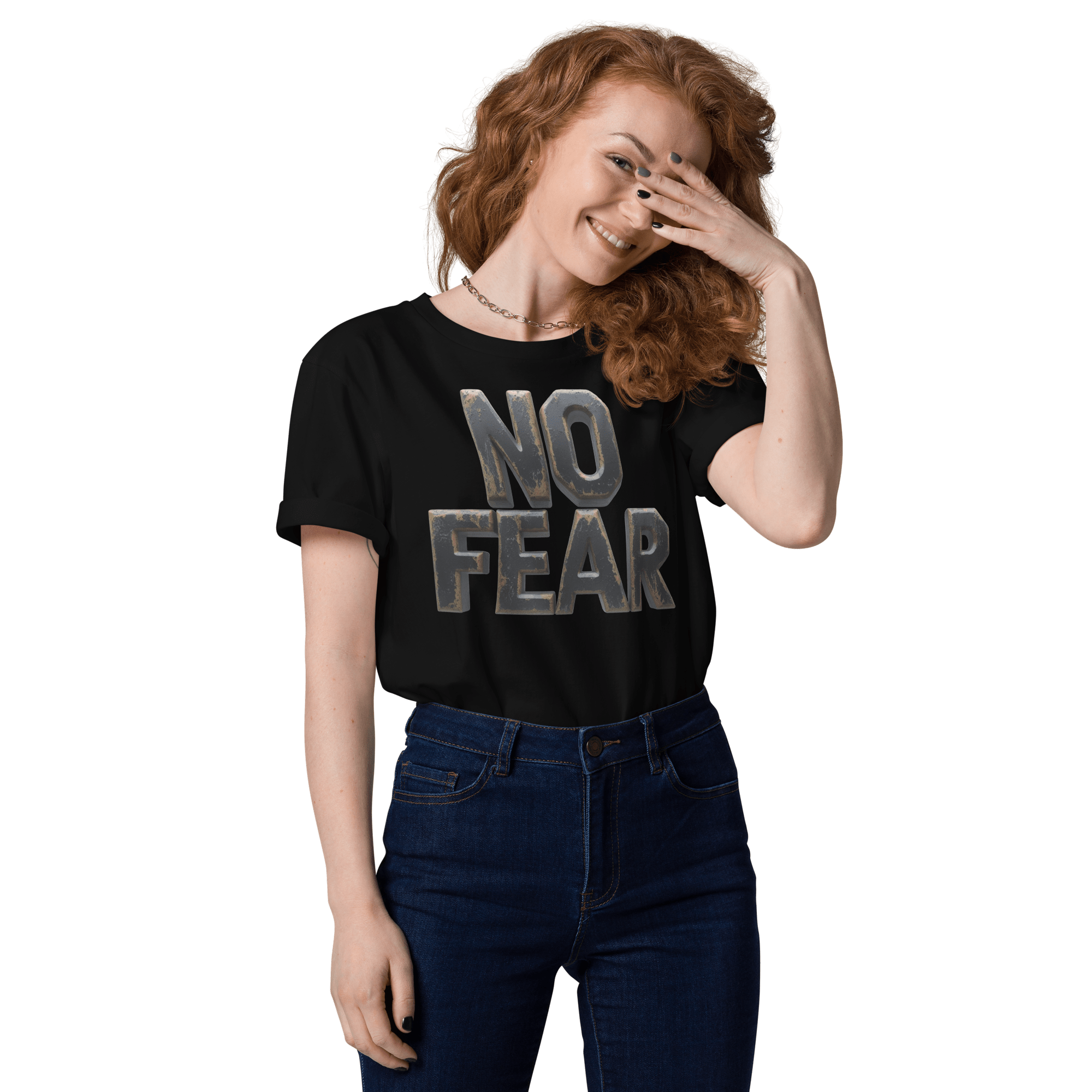 No Fear Organic Graphic Tee - Motivational T-Shirt - Design Delight Studio
