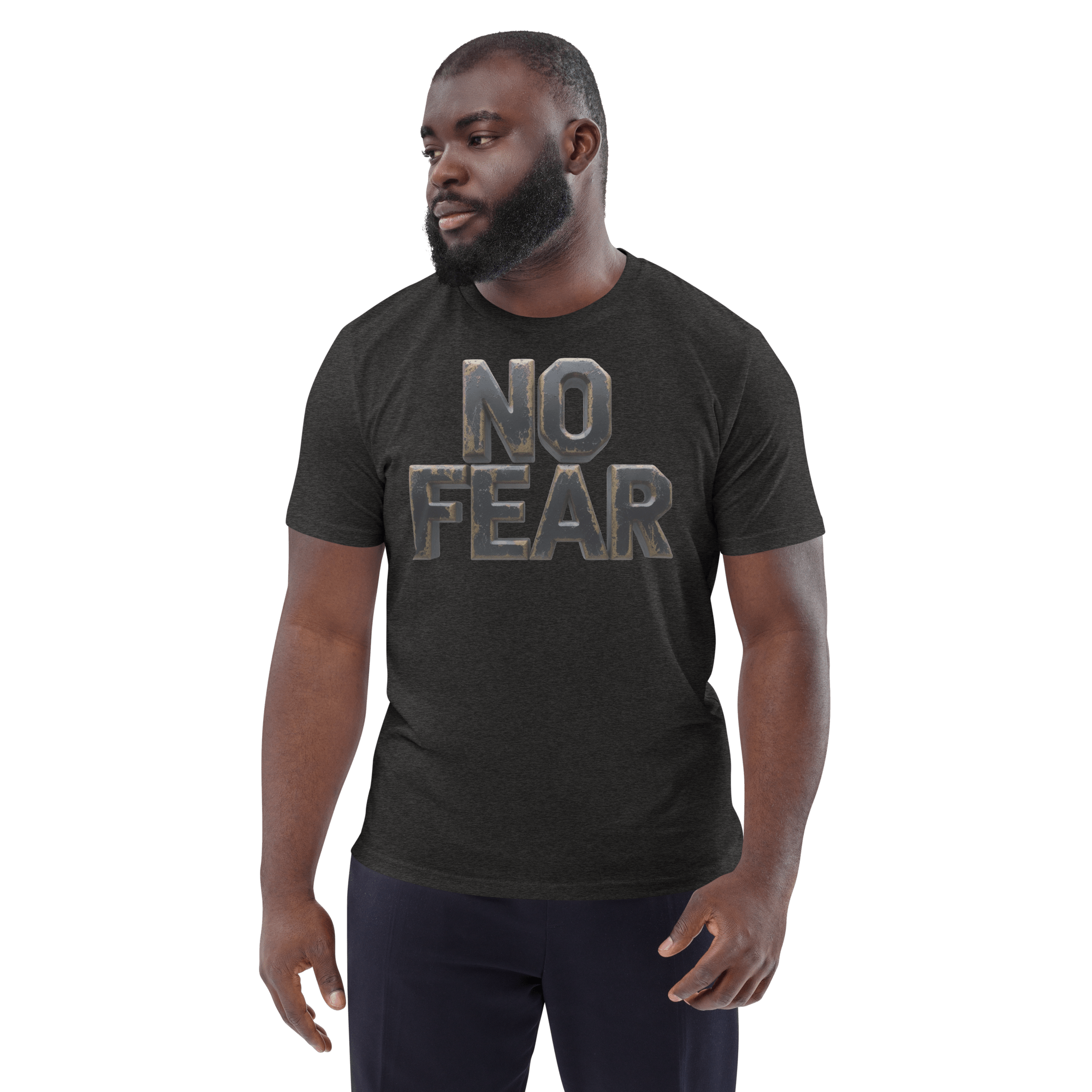 No Fear Organic Graphic Tee - Motivational T-Shirt - Design Delight Studio
