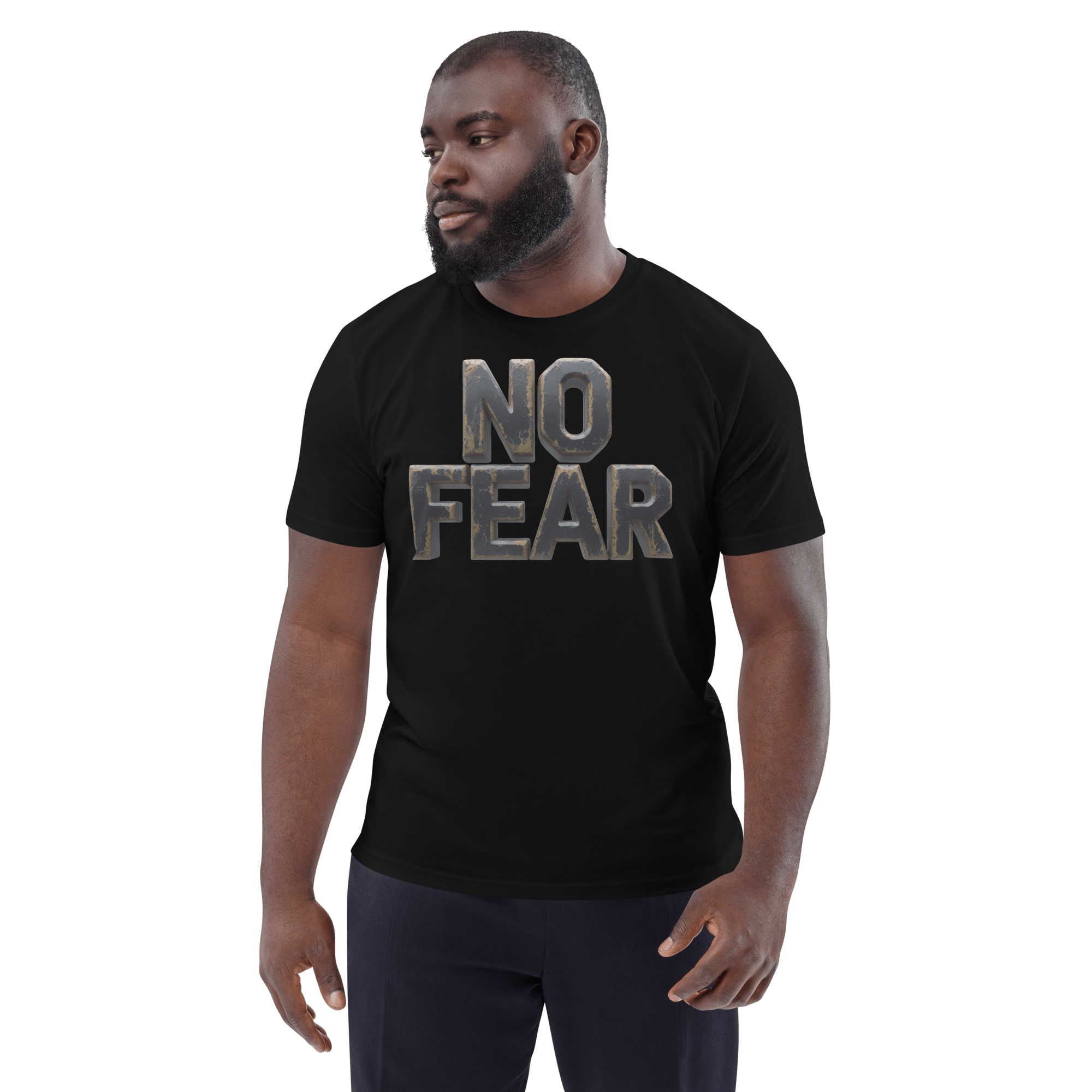 No Fear Organic Graphic Tee - Motivational T-Shirt - Design Delight Studio