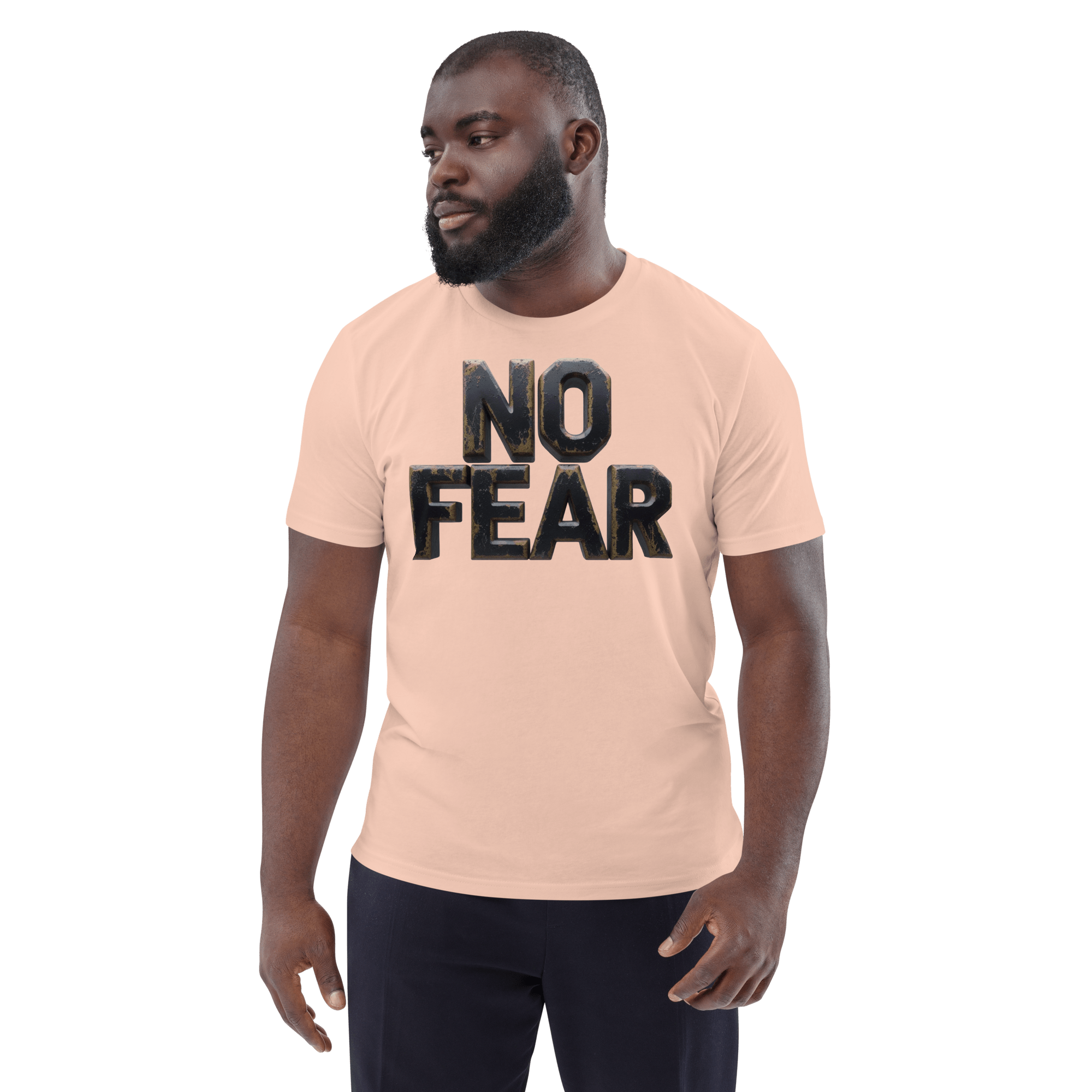 No Fear Organic Graphic Tee - Motivational T-Shirt - Design Delight Studio