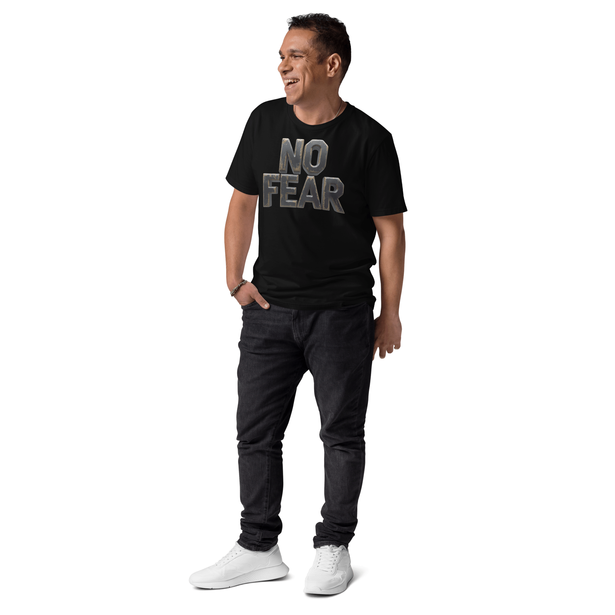 No Fear Organic Graphic Tee - Motivational T-Shirt - Design Delight Studio